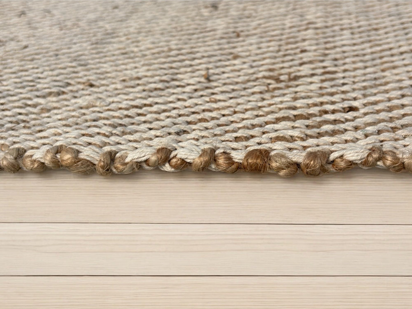 MAARSA WEAVES Jute Area Rug, Diamond Design, Natural Base with Colored Threads, Multiple Sizes and Colors