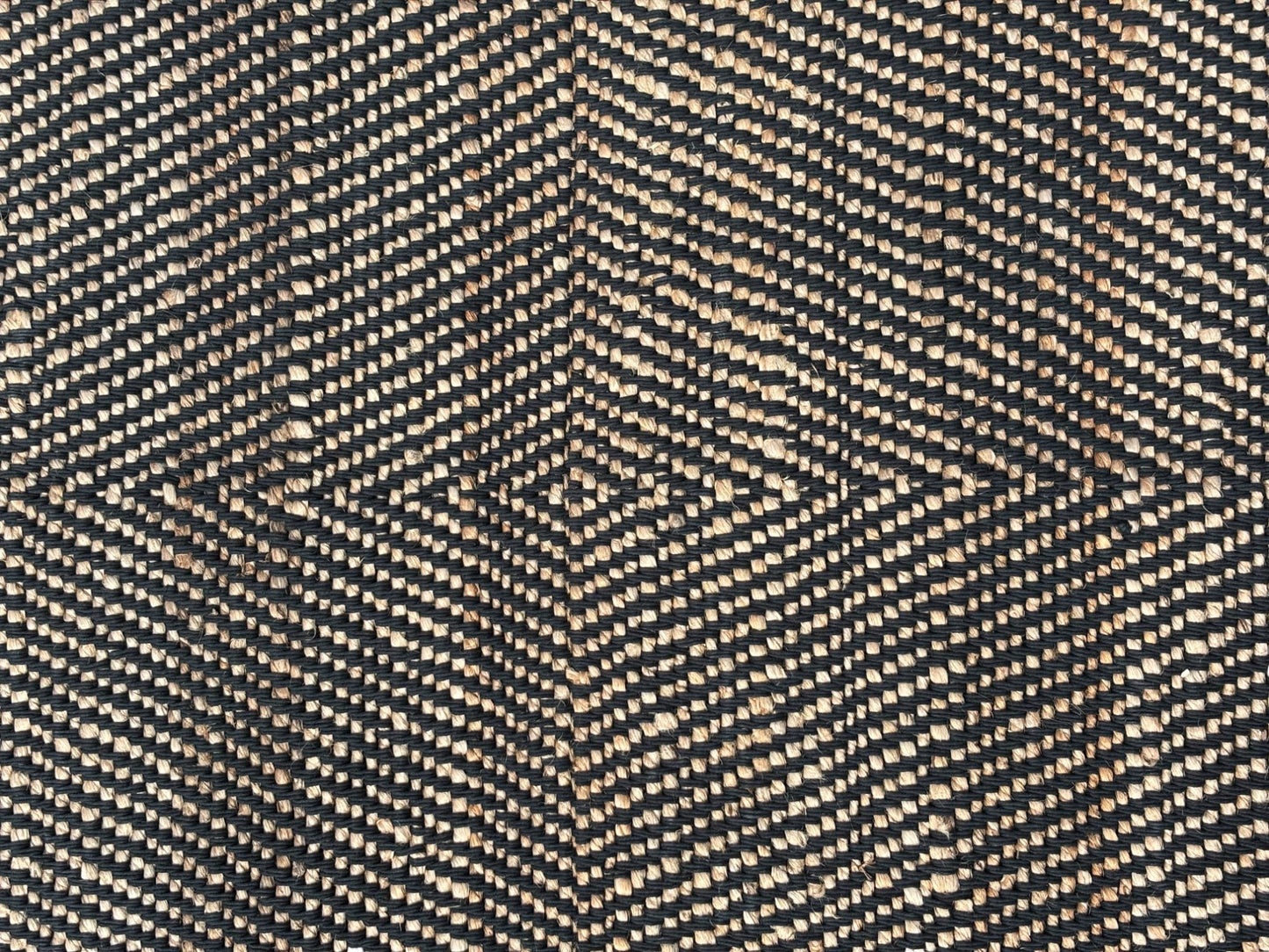 MAARSA WEAVES Jute Area Rug, Diamond Design, Natural Base with Colored Threads, Multiple Sizes and Colors