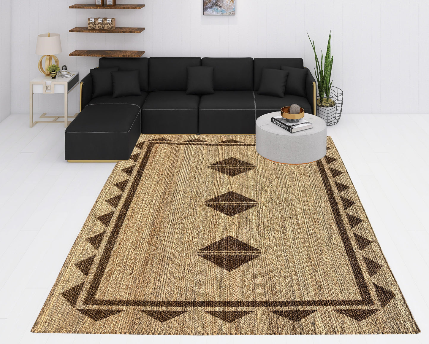 Handwoven Natural Jute Area Rug – Eco-Friendly, Earthy Charm – Multiple Sizes Available