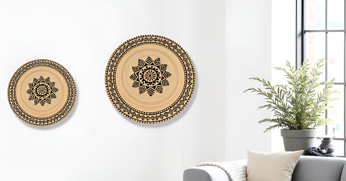 MAARSA WEAVES Round Jute Area Rugs, Multiple Sizes and Colors, 100% Jute Fiber