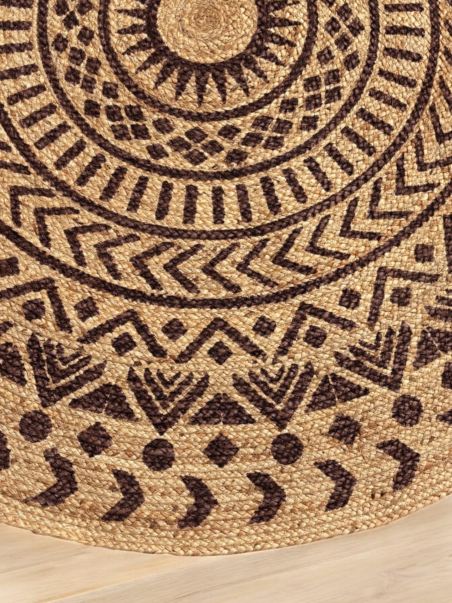 MAARSA WEAVES Round Jute Area Rugs, Multiple Sizes and Colors, 100% Jute Fiber