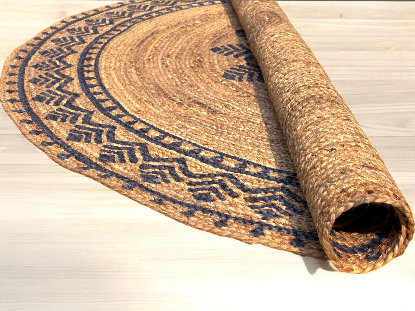 MAARSA WEAVES Round Jute Area Rugs, Multiple Sizes and Colors, 100% Jute Fiber