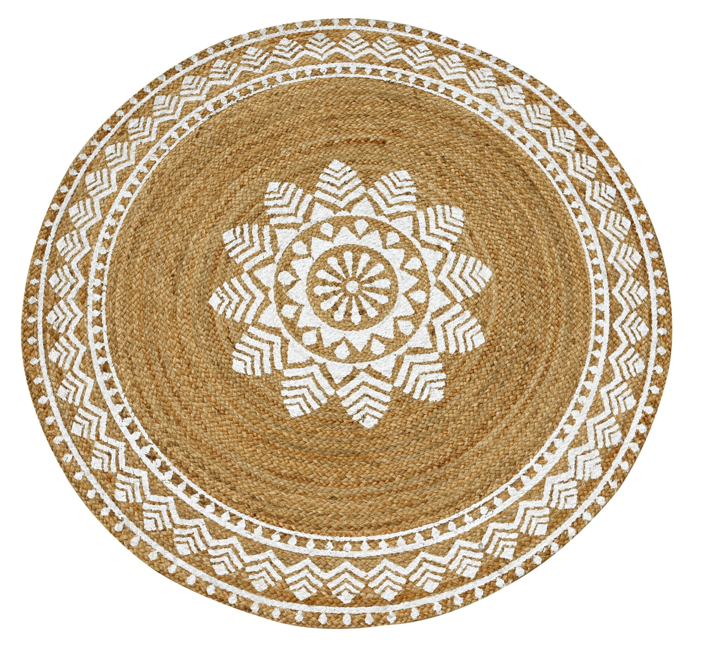 MAARSA WEAVES Round Jute Area Rugs, Multiple Sizes and Colors, 100% Jute Fiber