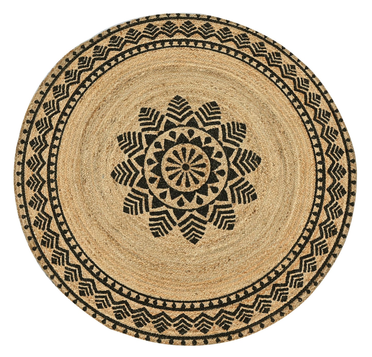 MAARSA WEAVES Round Jute Area Rugs, Multiple Sizes and Colors, 100% Jute Fiber