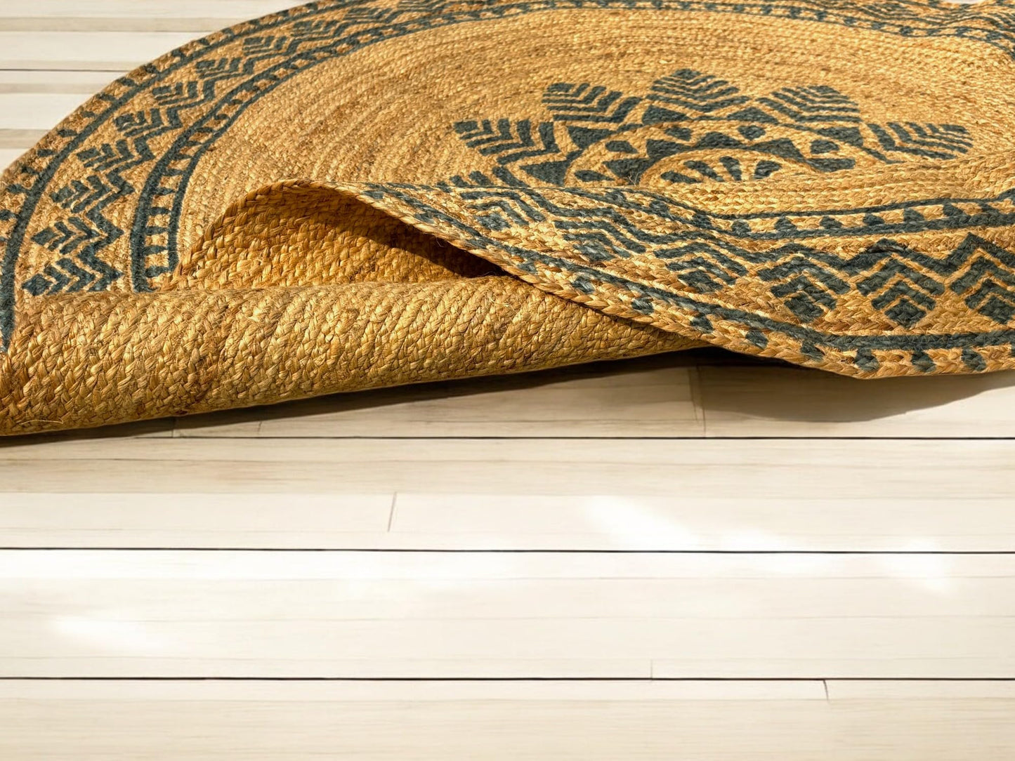 MAARSA WEAVES Round Jute Area Rugs, Multiple Sizes and Colors, 100% Jute Fiber