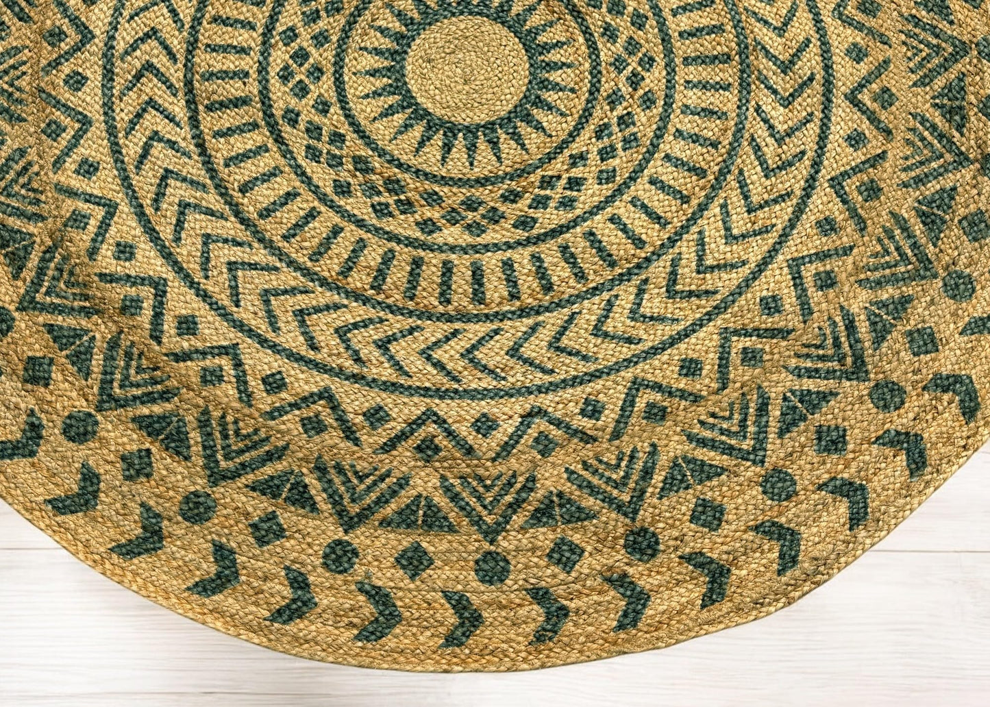 MAARSA WEAVES Round Jute Area Rugs, Multiple Sizes and Colors, 100% Jute Fiber