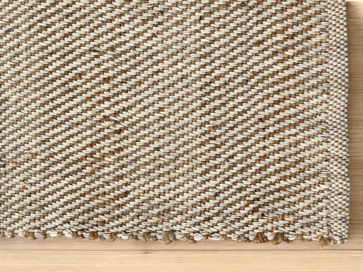 MAARSA WEAVES Jute Area Rug, Diamond Design, Natural Base with Colored Threads, Multiple Sizes and Colors