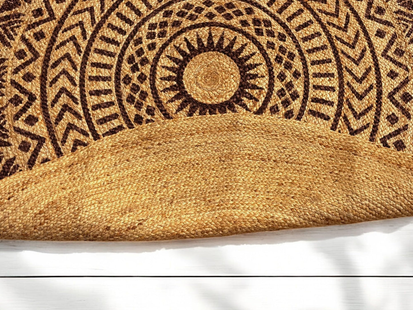 MAARSA WEAVES Round Jute Area Rugs, Multiple Sizes and Colors, 100% Jute Fiber