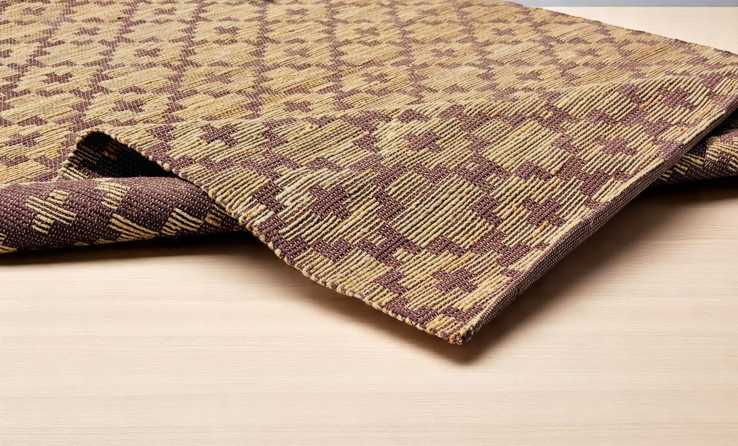 MAARSA WEAVES Jute Area Rug, Artisan, Earth-Toned Style Design, Natural Base with Colored Threads, Multiple Sizes and Colors