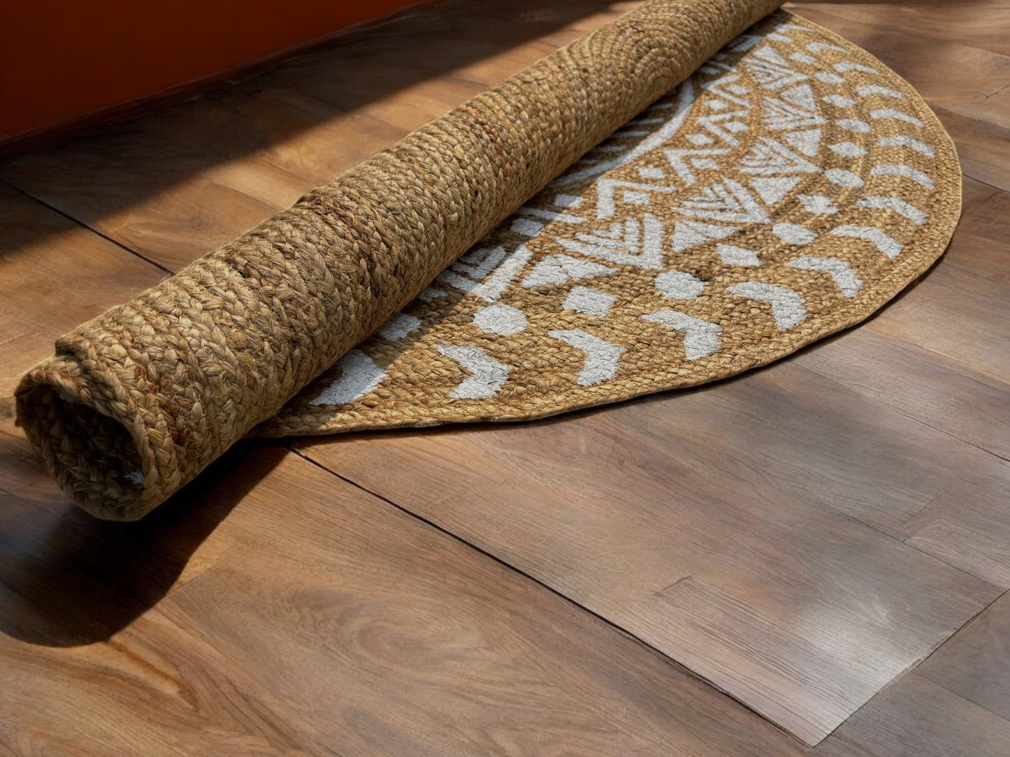 MAARSA WEAVES Round Jute Area Rugs, Multiple Sizes and Colors, 100% Jute Fiber