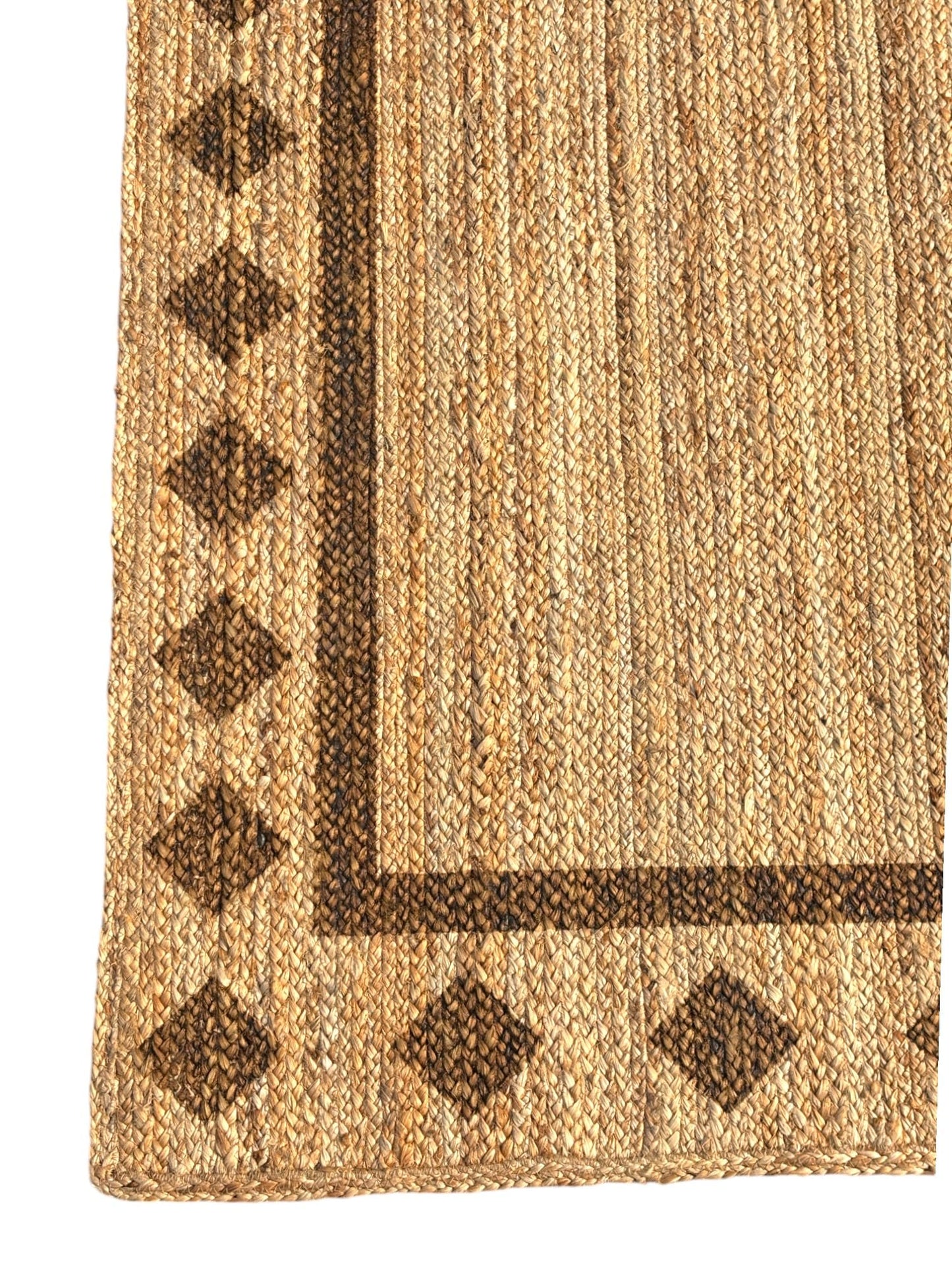 MAARSA WEAVES Handwoven Jute Area Rug, Diamond Design, Multiple Sizes, Natural