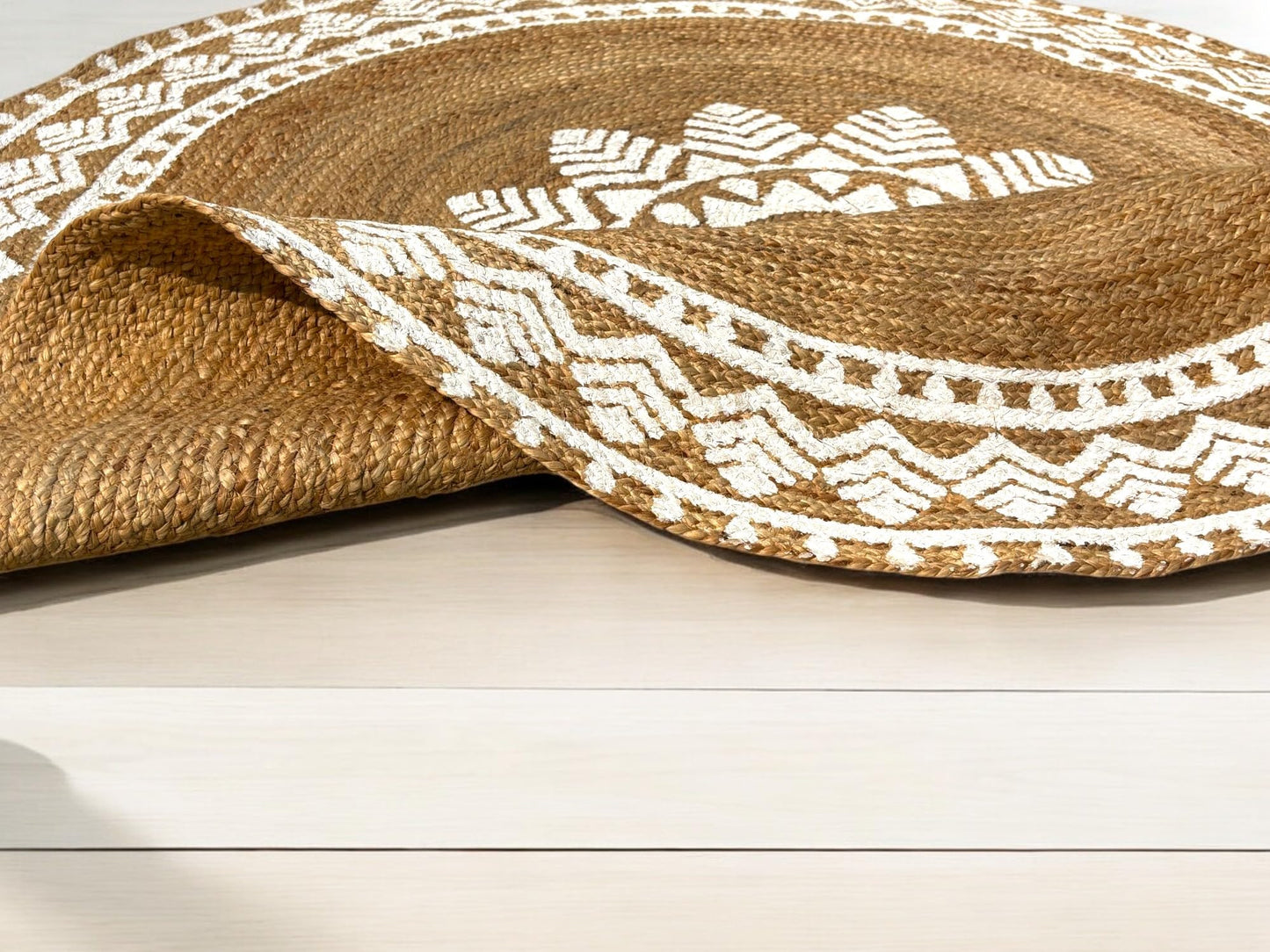 MAARSA WEAVES Round Jute Area Rugs, Multiple Sizes and Colors, 100% Jute Fiber