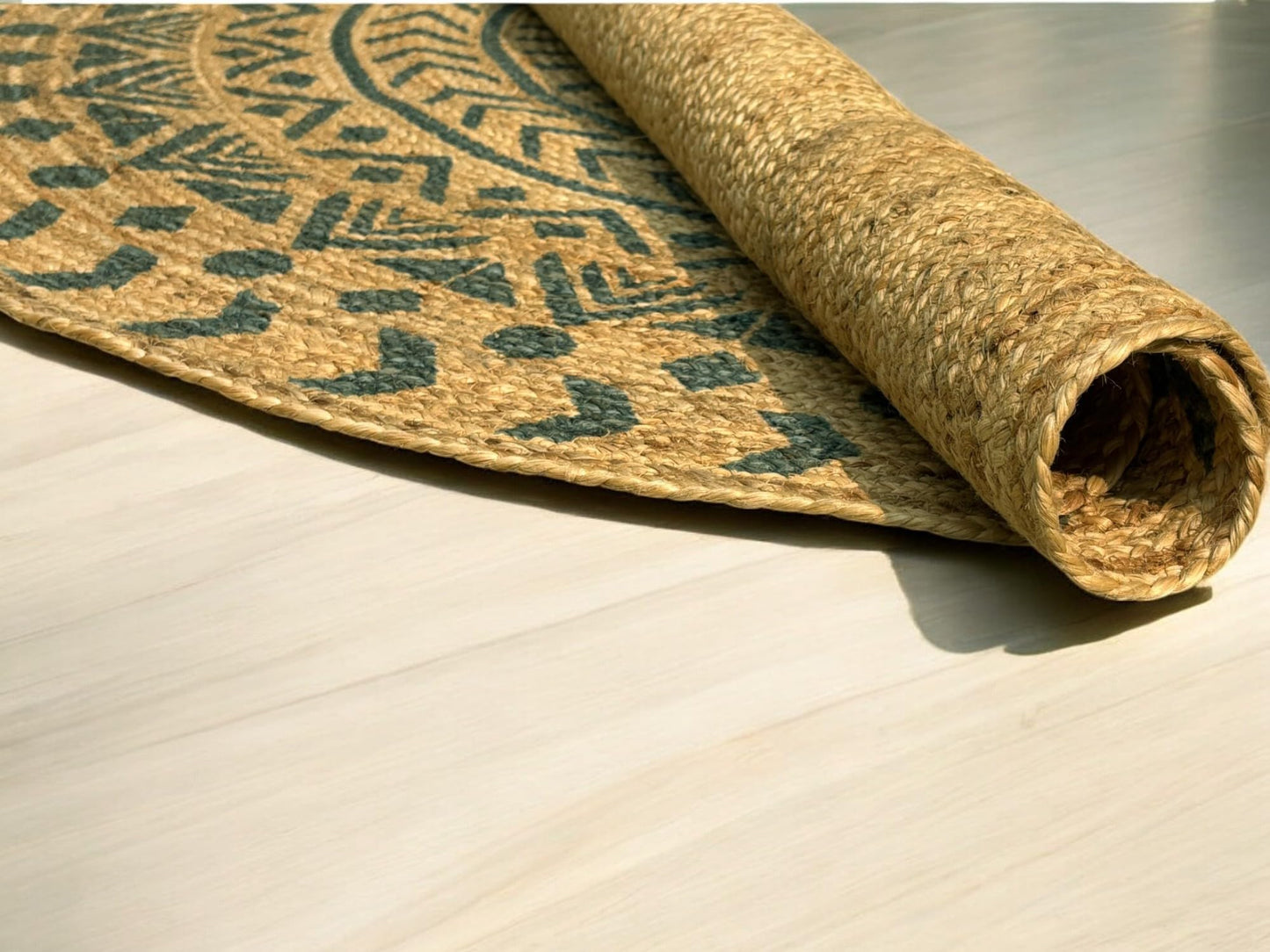 MAARSA WEAVES Round Jute Area Rugs, Multiple Sizes and Colors, 100% Jute Fiber