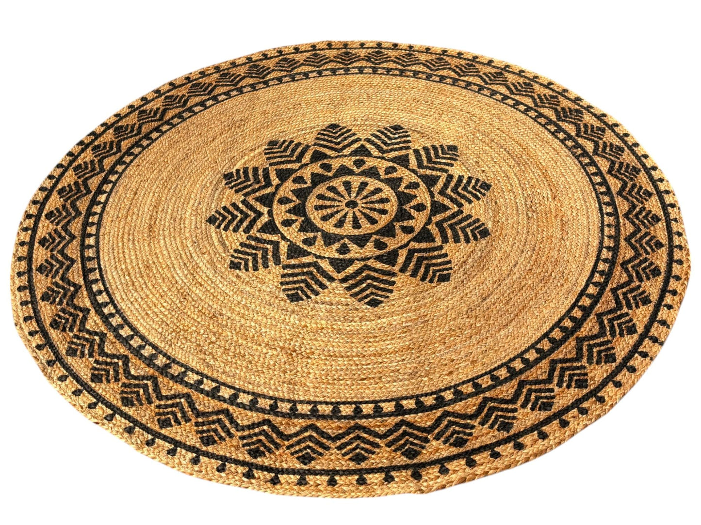 MAARSA WEAVES Round Jute Area Rugs, Multiple Sizes and Colors, 100% Jute Fiber