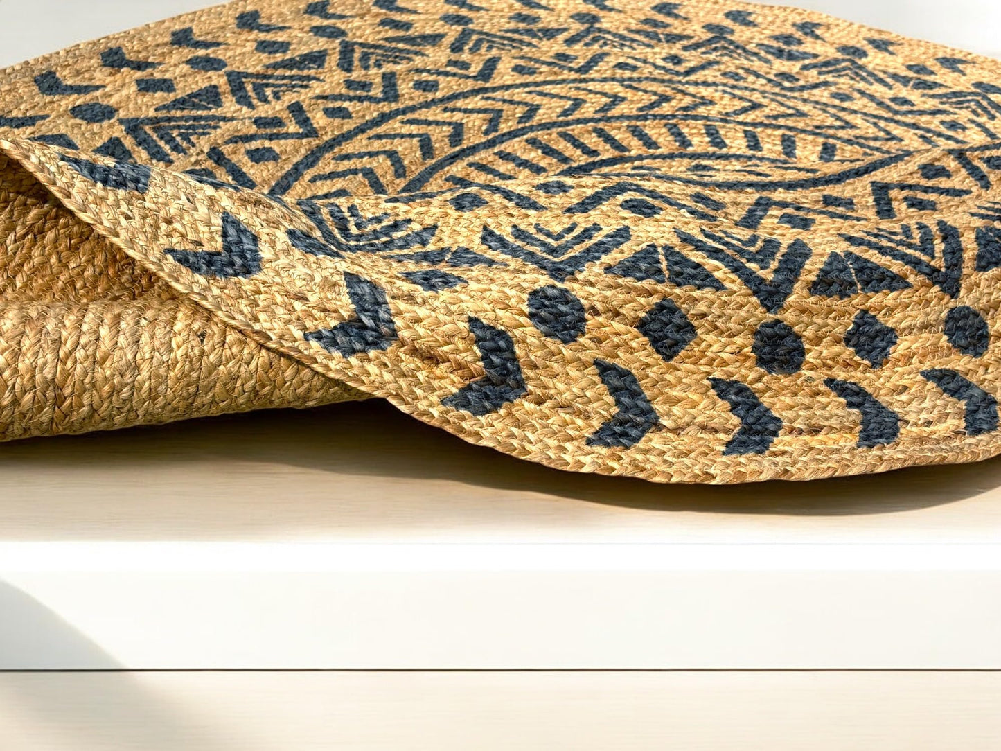 MAARSA WEAVES Round Jute Area Rugs, Multiple Sizes and Colors, 100% Jute Fiber