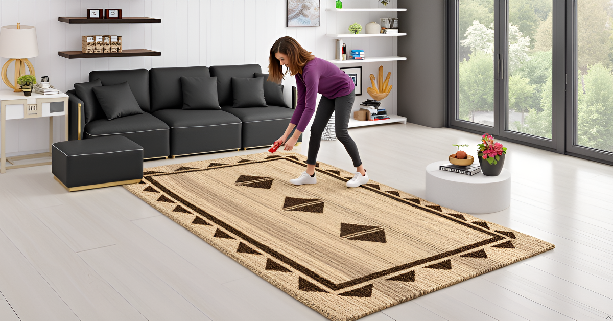 Handwoven Natural Jute Area Rug – Eco-Friendly, Earthy Charm – Multiple Sizes Available
