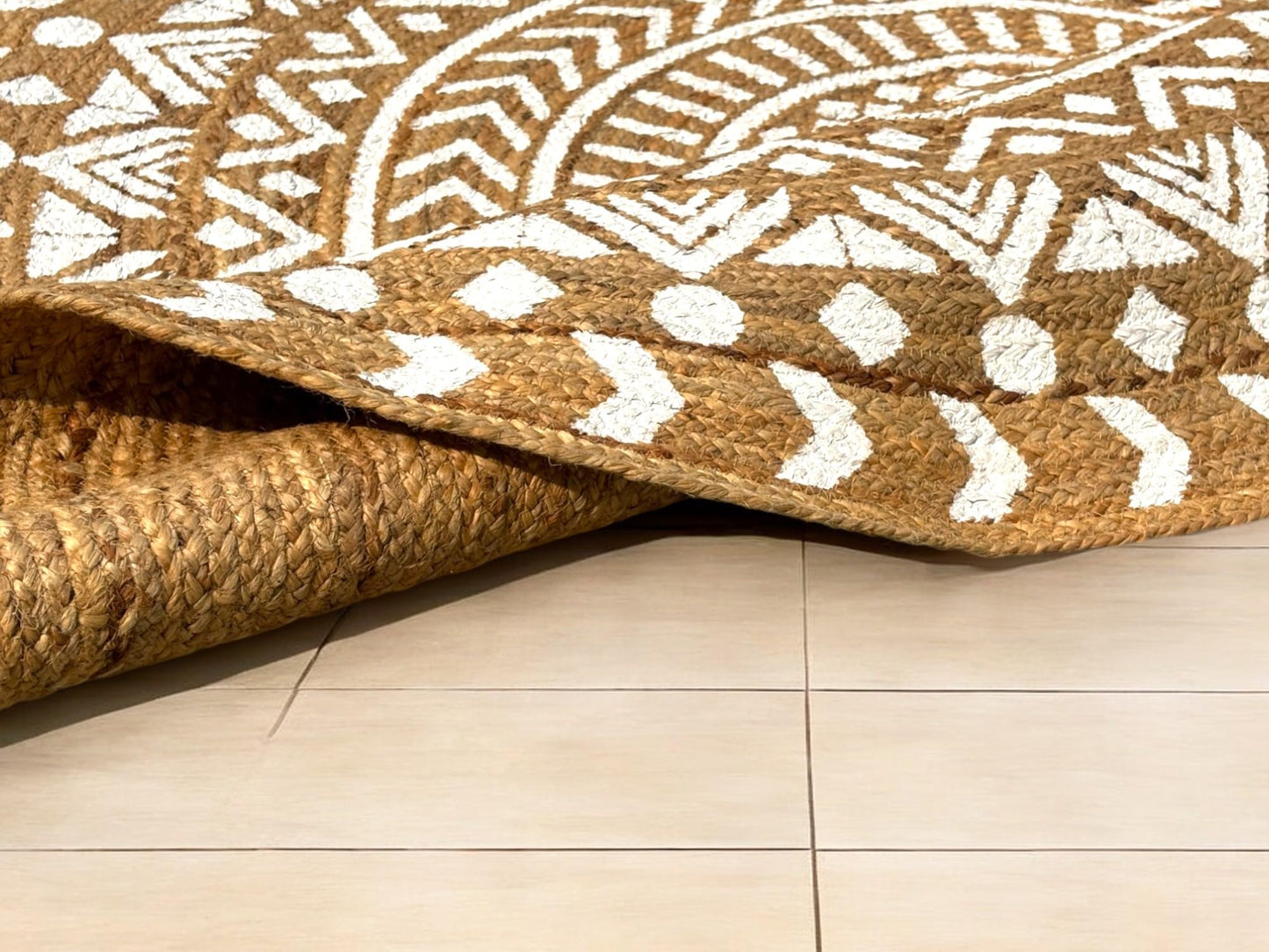 MAARSA WEAVES Round Jute Area Rugs, Multiple Sizes and Colors, 100% Jute Fiber