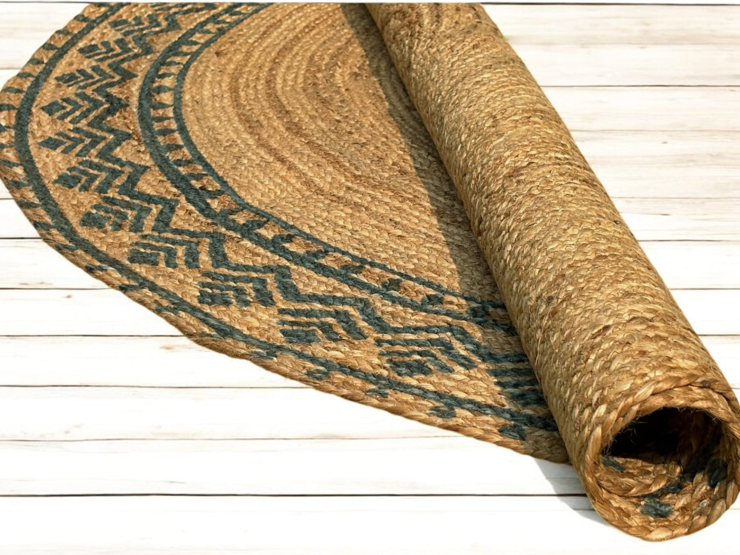 MAARSA WEAVES Round Jute Area Rugs, Multiple Sizes and Colors, 100% Jute Fiber