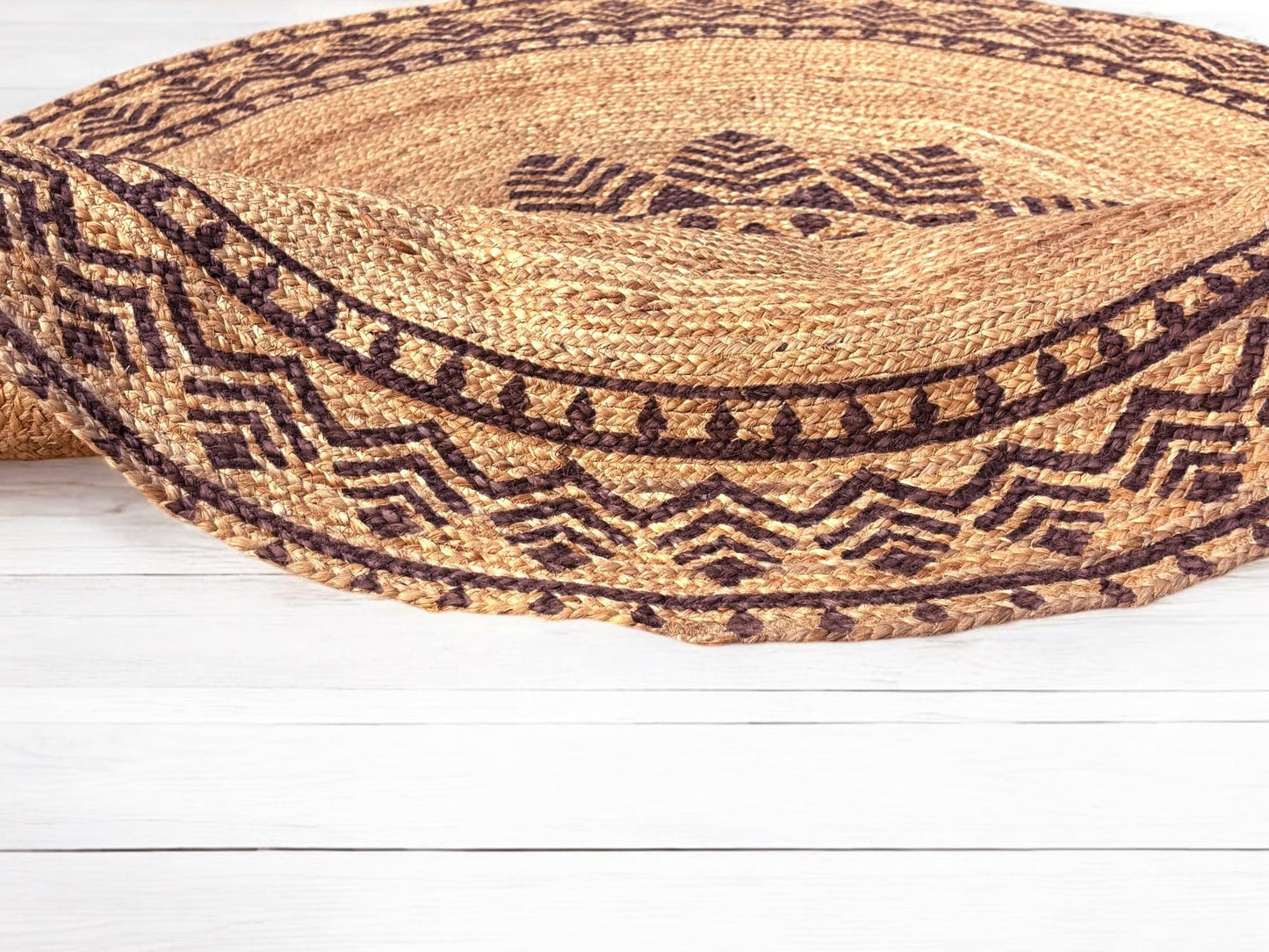 MAARSA WEAVES Round Jute Area Rugs, Multiple Sizes and Colors, 100% Jute Fiber