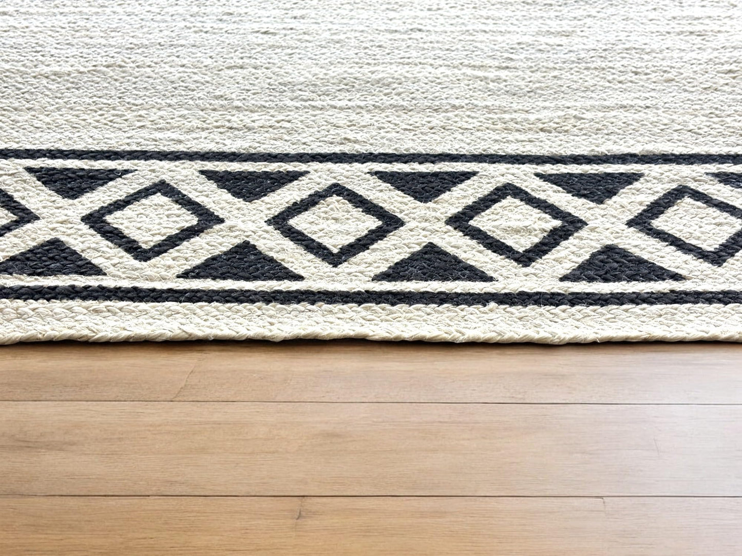 MAARSA WEAVES Luxurious Handcrafted Soft Jute Rug – Off-White with Elegant Designs, 100% Natural Jute