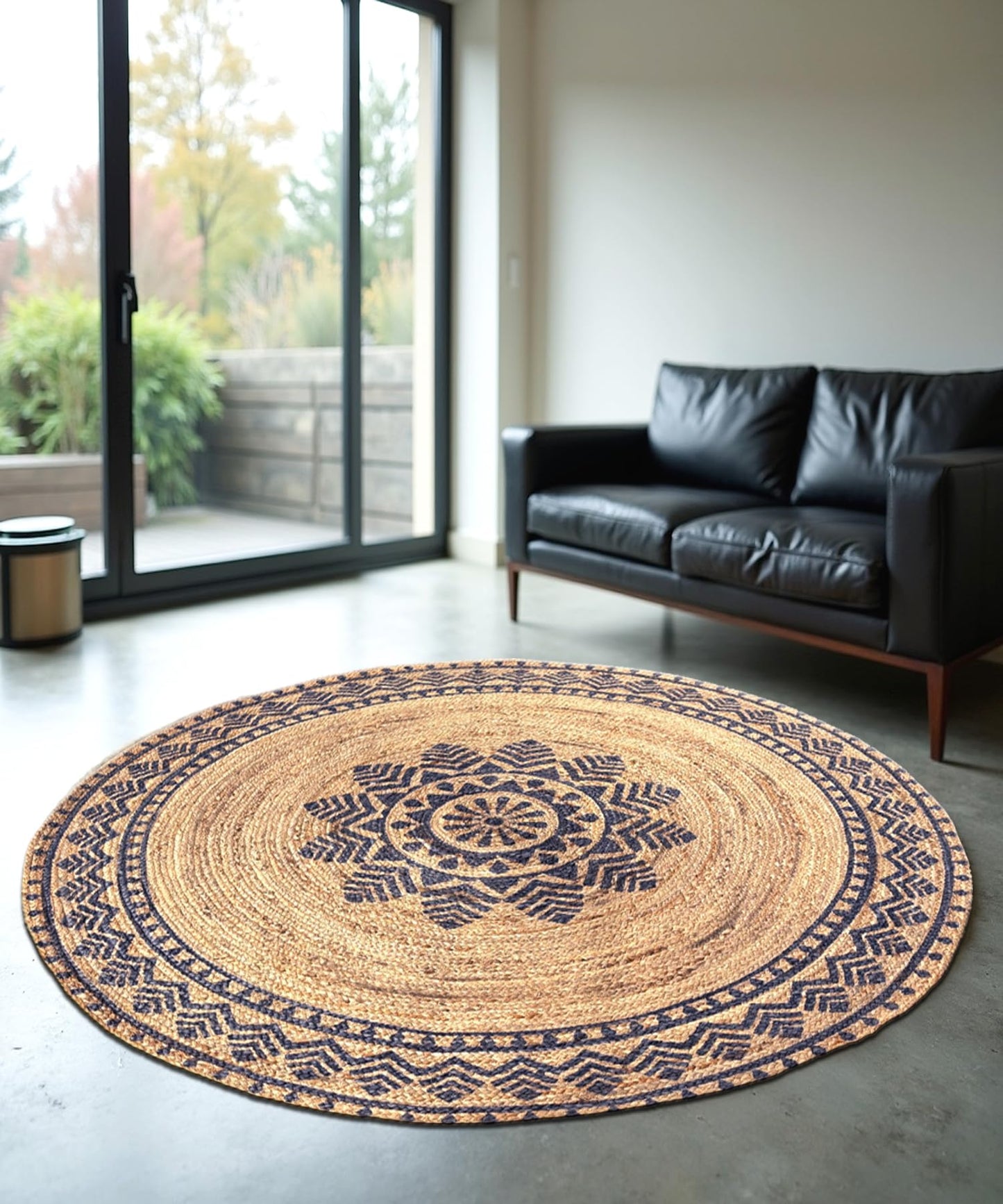 MAARSA WEAVES Round Jute Area Rugs, Multiple Sizes and Colors, 100% Jute Fiber