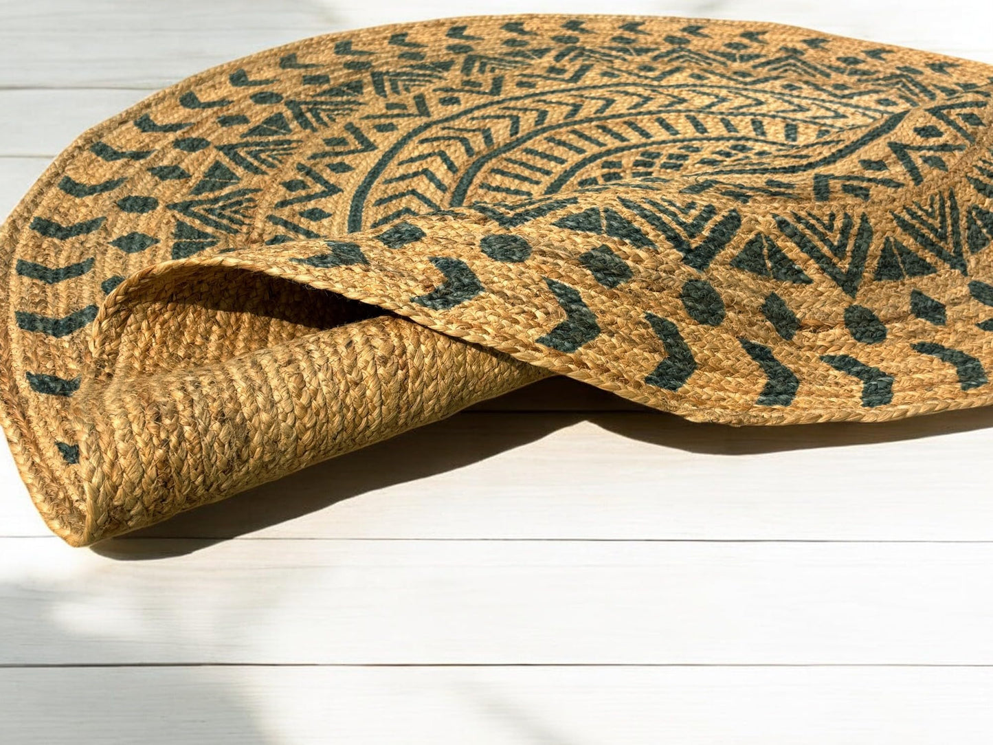 MAARSA WEAVES Round Jute Area Rugs, Multiple Sizes and Colors, 100% Jute Fiber