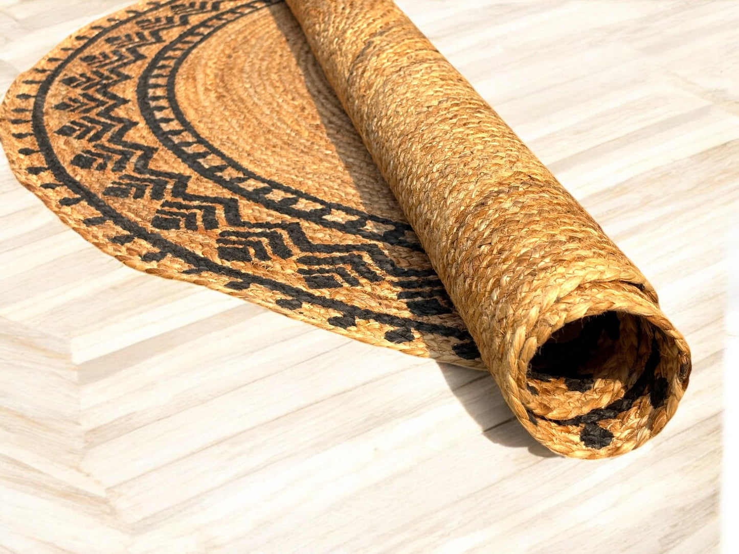 MAARSA WEAVES Round Jute Area Rugs, Multiple Sizes and Colors, 100% Jute Fiber