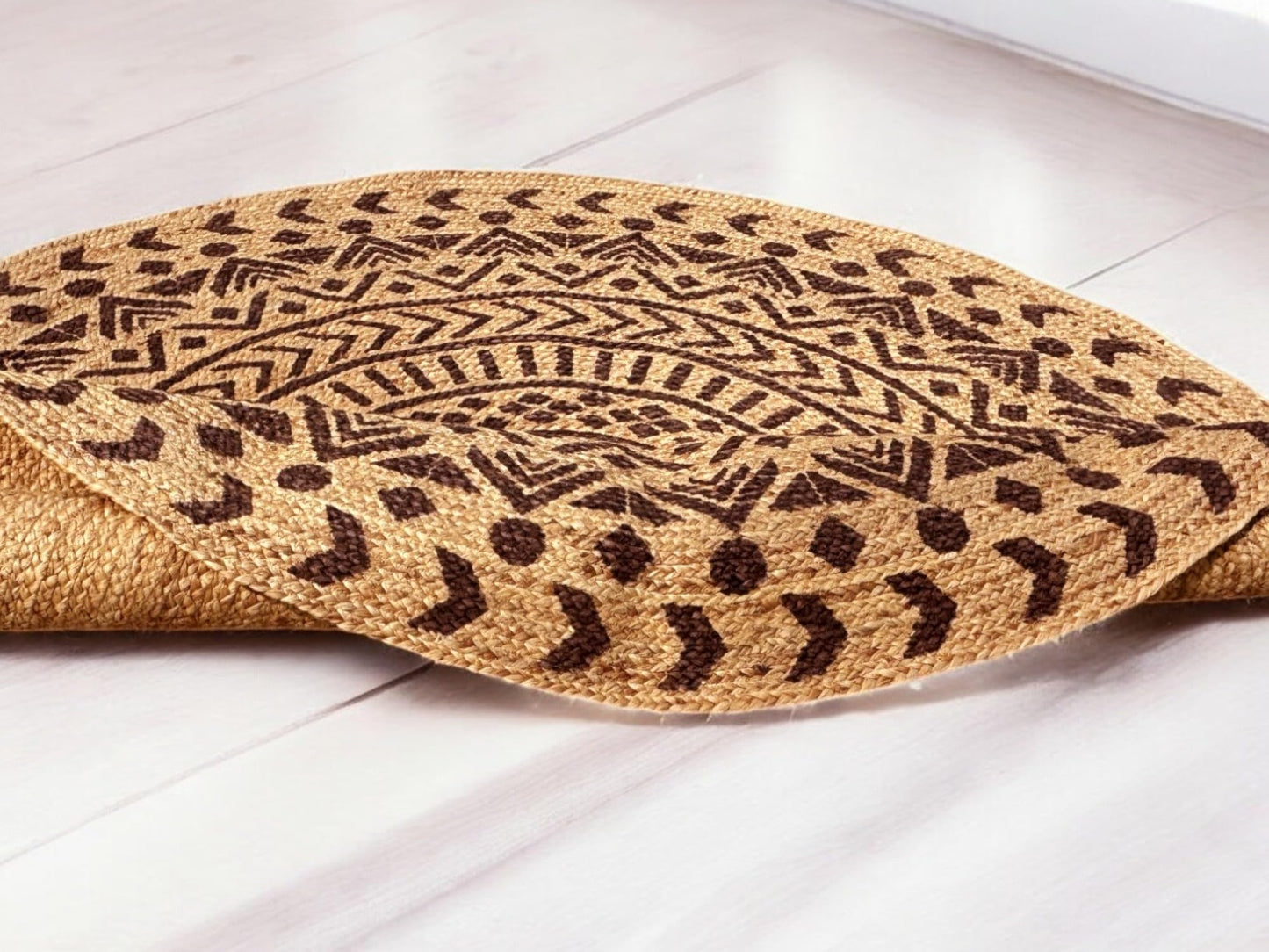 MAARSA WEAVES Round Jute Area Rugs, Multiple Sizes and Colors, 100% Jute Fiber