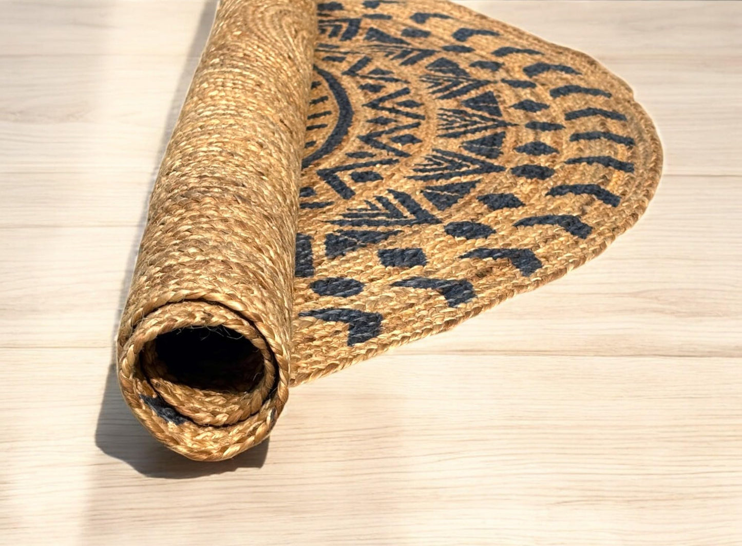 MAARSA WEAVES Round Jute Area Rugs, Multiple Sizes and Colors, 100% Jute Fiber