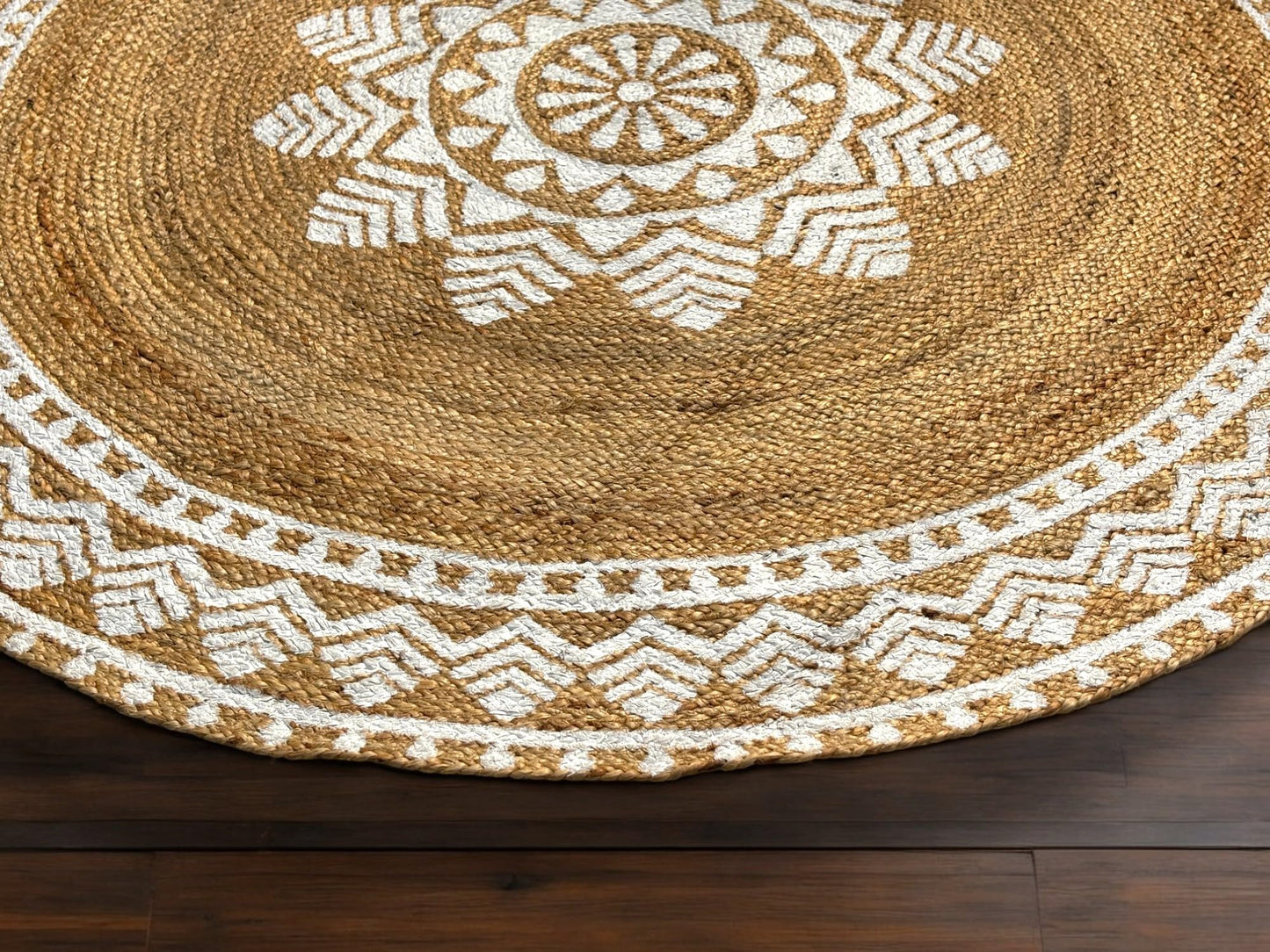 MAARSA WEAVES Round Jute Area Rugs, Multiple Sizes and Colors, 100% Jute Fiber