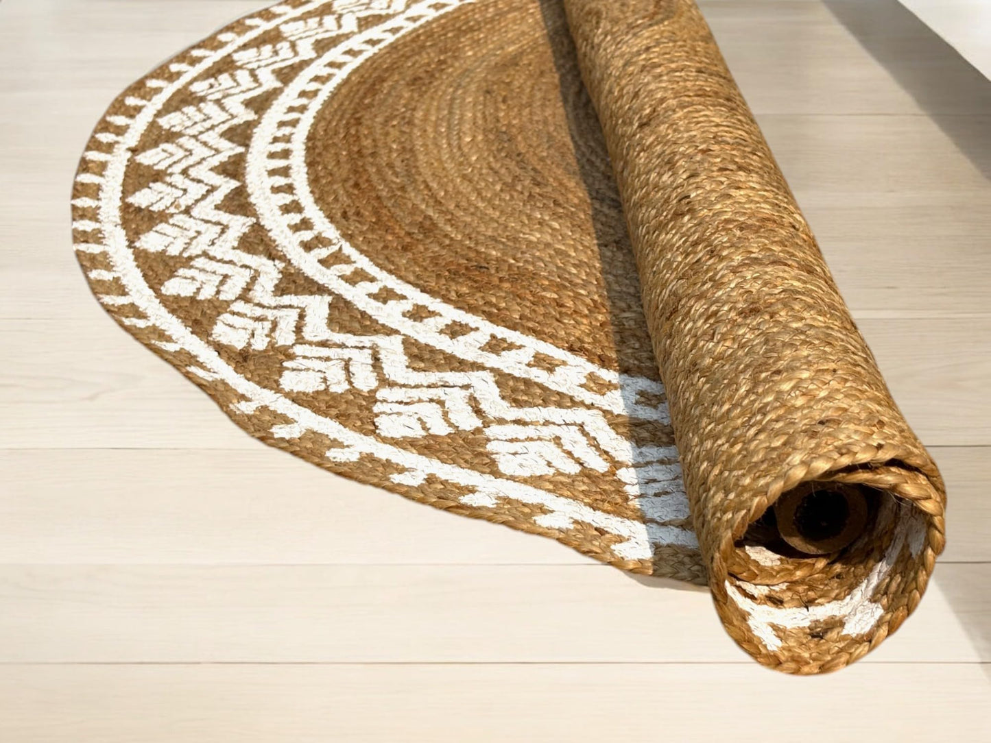 MAARSA WEAVES Round Jute Area Rugs, Multiple Sizes and Colors, 100% Jute Fiber