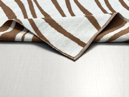 MAARSA WEAVES Area Rug, Double Tone Wave Pattern Design, Natural Base with Colored Threads, Multiple Sizes and Colors