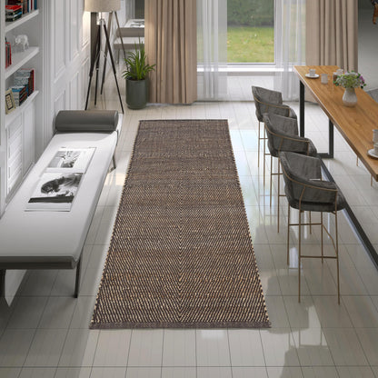 MAARSA WEAVES Jute Area Rug, Diamond Design, Natural Base with Colored Threads, Multiple Sizes and Colors