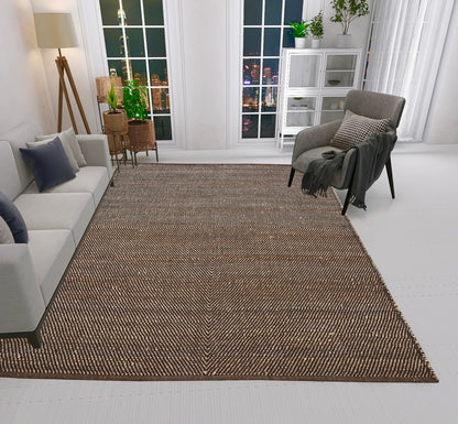 MAARSA WEAVES Jute Area Rug, Diamond Design, Natural Base with Colored Threads, Multiple Sizes and Colors