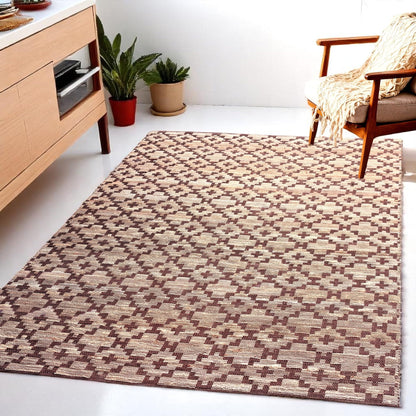 MAARSA WEAVES Jute Area Rug, Artisan, Earth-Toned Style Design, Natural Base with Colored Threads, Multiple Sizes and Colors