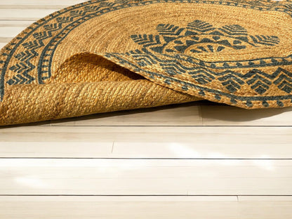 MAARSA WEAVES Round Jute Area Rugs, Multiple Sizes and Colors, 100% Jute Fiber