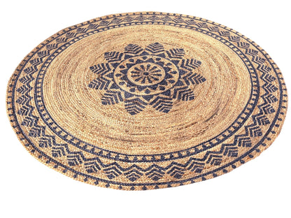 MAARSA WEAVES Round Jute Area Rugs, Multiple Sizes and Colors, 100% Jute Fiber