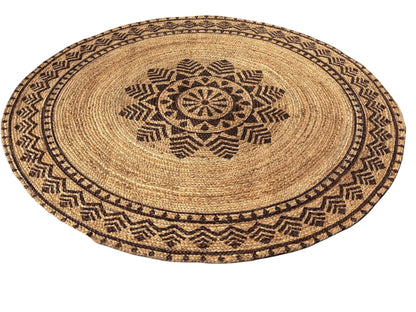 MAARSA WEAVES Round Jute Area Rugs, Multiple Sizes and Colors, 100% Jute Fiber