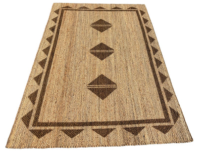 Hand Crafted Natural Jute Area Rug, 100% Jute, Elegant Design, Multiple Sizes