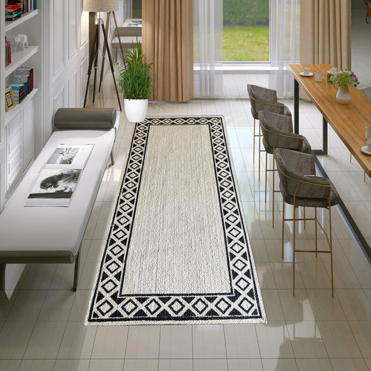 MAARSA WEAVES Luxurious Handcrafted Soft Jute Rug – Off-White with Elegant Designs, 100% Natural Jute