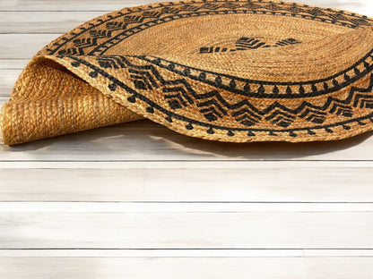 MAARSA WEAVES Round Jute Area Rugs, Multiple Sizes and Colors, 100% Jute Fiber