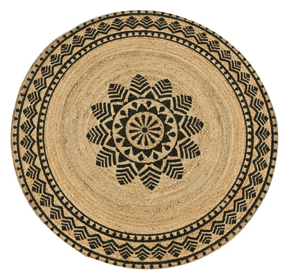 MAARSA WEAVES Round Jute Area Rugs, Multiple Sizes and Colors, 100% Jute Fiber