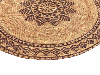 MAARSA WEAVES Round Jute Area Rugs, Multiple Sizes and Colors, 100% Jute Fiber