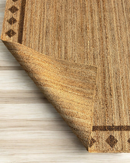MAARSA WEAVES Handwoven Jute Area Rug, Diamond Design, Multiple Sizes, Natural