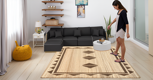 Handwoven Natural Jute Area Rug – Eco-Friendly, Earthy Charm – Multiple Sizes Available