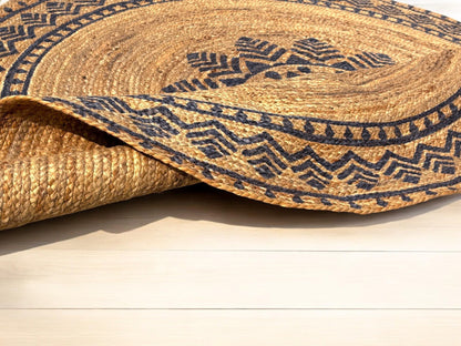 MAARSA WEAVES Round Jute Area Rugs, Multiple Sizes and Colors, 100% Jute Fiber