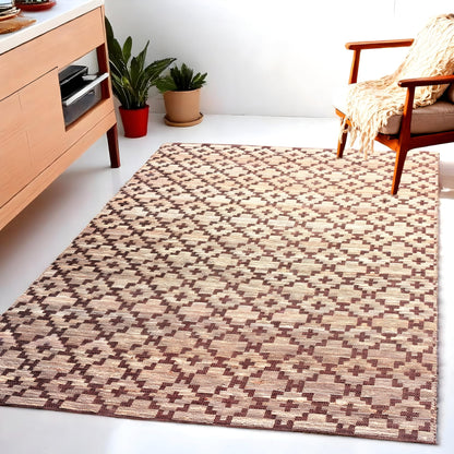 MAARSA WEAVES Jute Area Rug, Artisan, Earth-Toned Style Design, Natural Base with Colored Threads, Multiple Sizes and Colors