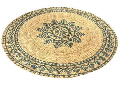 MAARSA WEAVES Round Jute Area Rugs, Multiple Sizes and Colors, 100% Jute Fiber