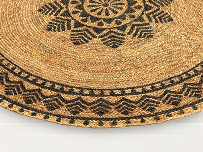 MAARSA WEAVES Round Jute Area Rugs, Multiple Sizes and Colors, 100% Jute Fiber