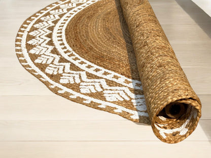 MAARSA WEAVES Round Jute Area Rugs, Multiple Sizes and Colors, 100% Jute Fiber